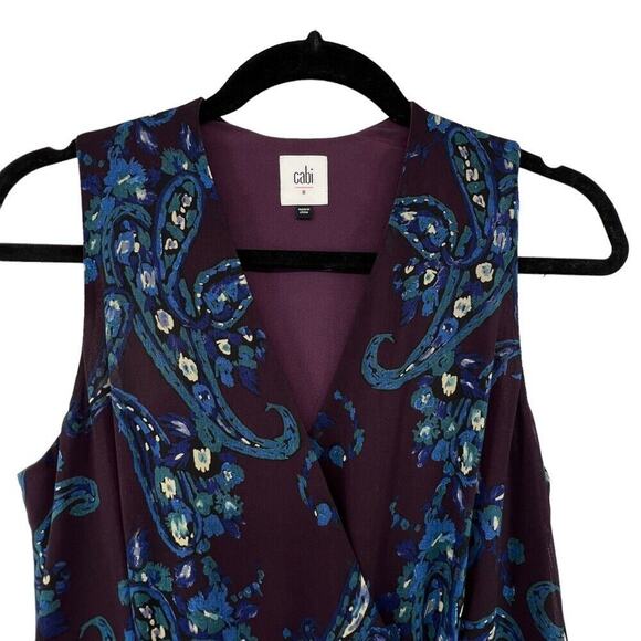 Cabi Size 8 Dress NEW Purple Paisley Treasure 3461 Pockets Midi - Picture 2 of 4